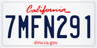 CA license plate 7MFN291