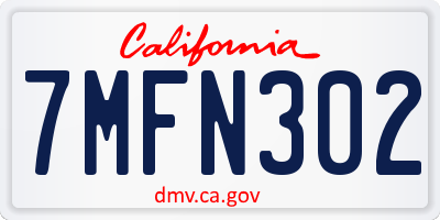 CA license plate 7MFN302