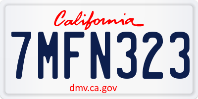 CA license plate 7MFN323