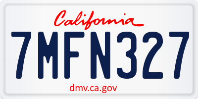 CA license plate 7MFN327