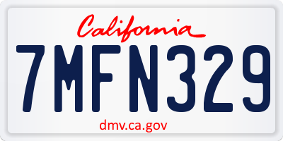 CA license plate 7MFN329
