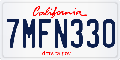 CA license plate 7MFN330