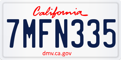 CA license plate 7MFN335