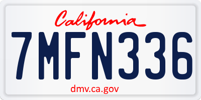 CA license plate 7MFN336