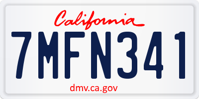 CA license plate 7MFN341