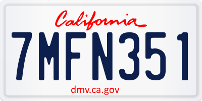 CA license plate 7MFN351