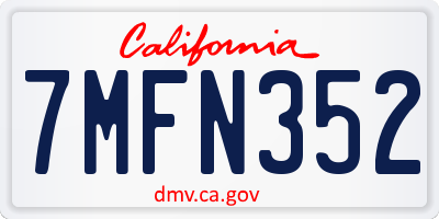 CA license plate 7MFN352