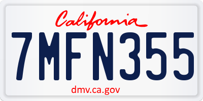 CA license plate 7MFN355