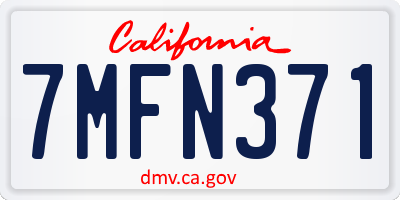 CA license plate 7MFN371