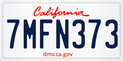 CA license plate 7MFN373