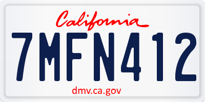 CA license plate 7MFN412