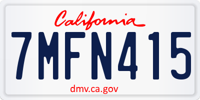 CA license plate 7MFN415