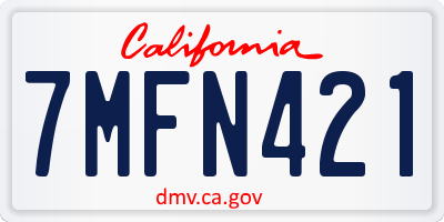 CA license plate 7MFN421
