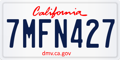 CA license plate 7MFN427