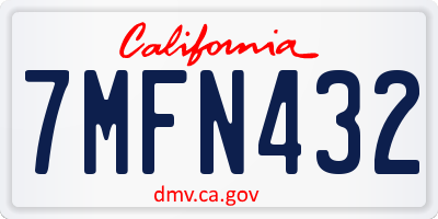 CA license plate 7MFN432