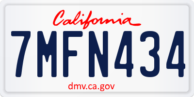 CA license plate 7MFN434