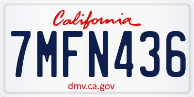 CA license plate 7MFN436