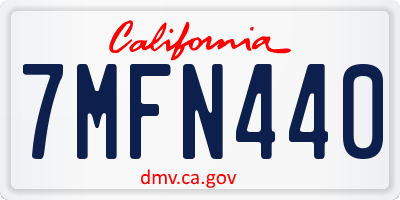 CA license plate 7MFN440