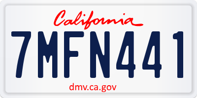 CA license plate 7MFN441