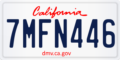 CA license plate 7MFN446