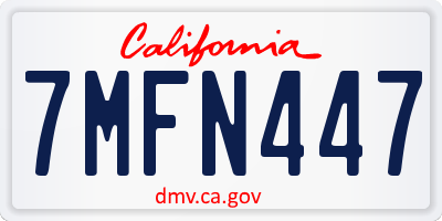 CA license plate 7MFN447