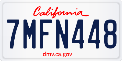 CA license plate 7MFN448
