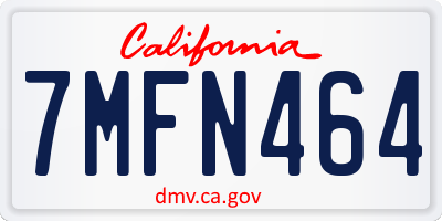 CA license plate 7MFN464