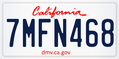 CA license plate 7MFN468