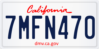 CA license plate 7MFN470