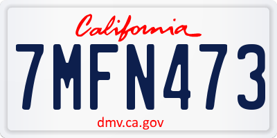 CA license plate 7MFN473