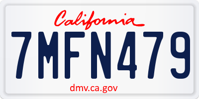 CA license plate 7MFN479