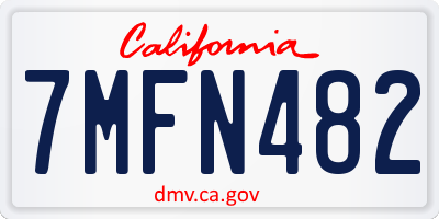 CA license plate 7MFN482
