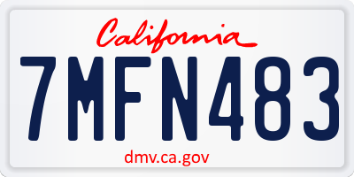 CA license plate 7MFN483