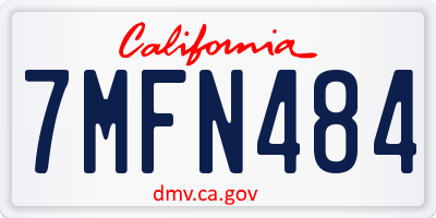 CA license plate 7MFN484