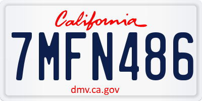 CA license plate 7MFN486