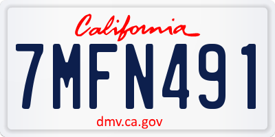 CA license plate 7MFN491