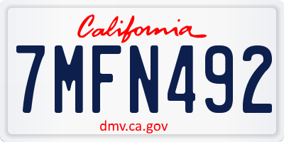 CA license plate 7MFN492