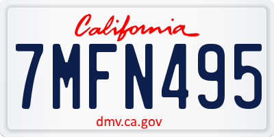 CA license plate 7MFN495