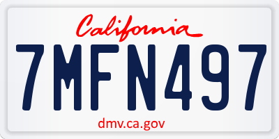 CA license plate 7MFN497