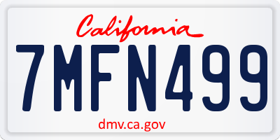 CA license plate 7MFN499