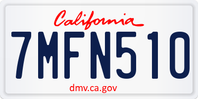 CA license plate 7MFN510