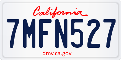 CA license plate 7MFN527