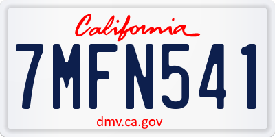 CA license plate 7MFN541