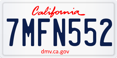 CA license plate 7MFN552