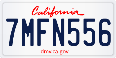CA license plate 7MFN556