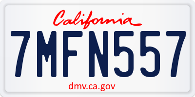 CA license plate 7MFN557