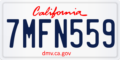 CA license plate 7MFN559