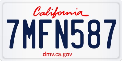 CA license plate 7MFN587