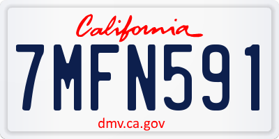 CA license plate 7MFN591
