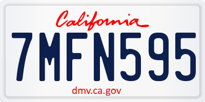 CA license plate 7MFN595